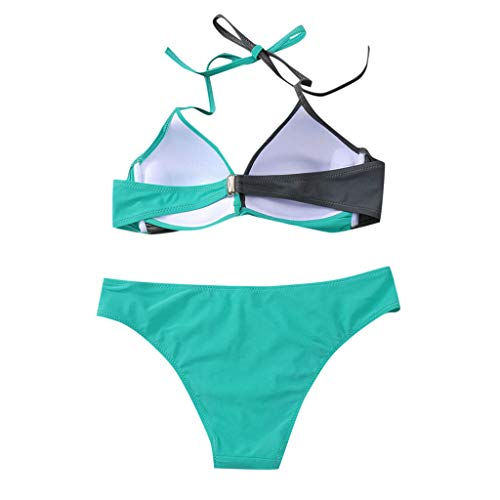 Traje de Baño Bikini Mujer 2019 Bikinis Sujetador Push-up Sexy Traje de Baño de Dos Piezas Bohemio BañAdores Tops y Braguitas Ropa de Playa vikinis riou (Verde, XXL)