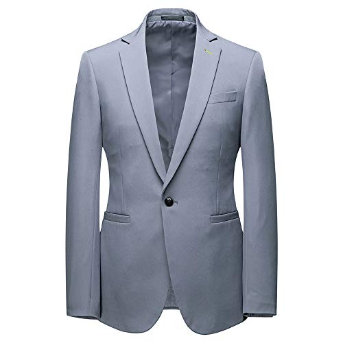 Traje de hombre de dos piezas, versión delgada, vestido formal de boda, para hombre, chaqueta de negocios, casual, traje de un solo botón Gris gris oscuro XL