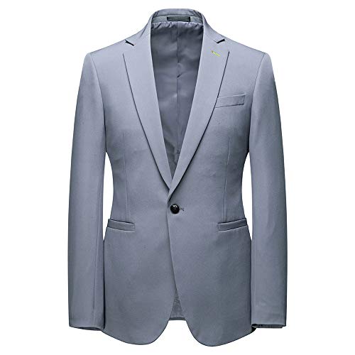 Traje de hombre de dos piezas, versión delgada, vestido formal de boda, para hombre, chaqueta de negocios, casual, traje de un solo botón Gris gris oscuro XL