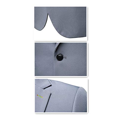 Traje de hombre de dos piezas, versión delgada, vestido formal de boda, para hombre, chaqueta de negocios, casual, traje de un solo botón Gris gris oscuro XL