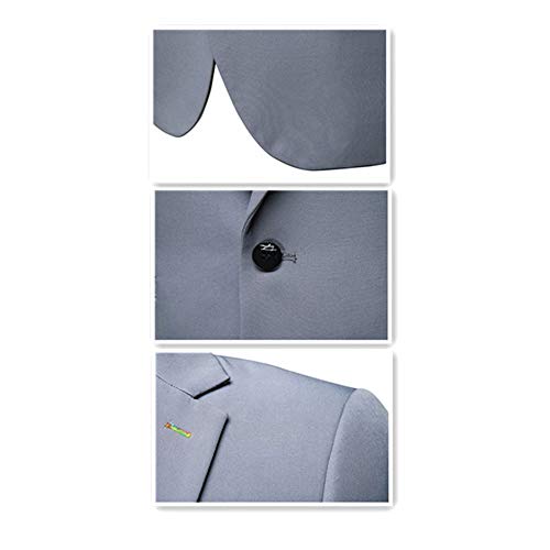 Traje de hombre de dos piezas, versión delgada, vestido formal de boda, para hombre, chaqueta de negocios, casual, traje de un solo botón Gris gris oscuro XL