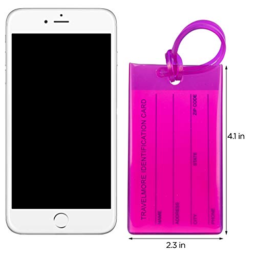 TravelMore – Paquete con 7 Etiquetas para Equipaje, Silicona Flexible – Juego de Etiquetas Identificadoras para Mochilas y Equipaje – Paquete Multicolor