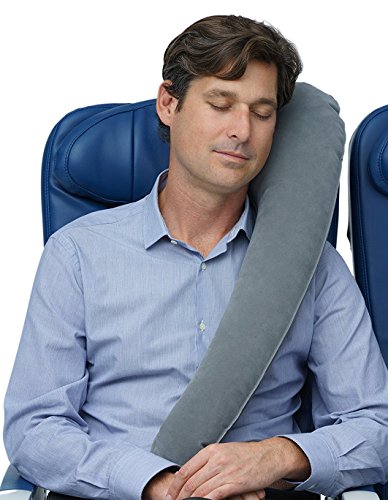 Travelrest® - Ultimate Travel Almohada / Cuello Almohada - Ergonómico, Patentado Y Ajustable Para Aviones, Coches, Autobuses, Trenes, Oficina Napping, Camping, Sillas De Ruedas (Enrolla Pequeño) … (Gris)