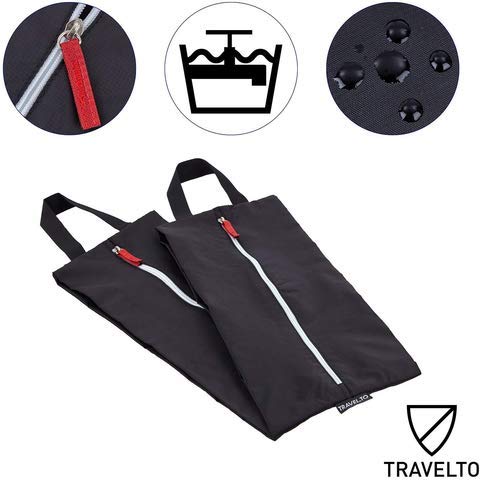 TRAVELTO Set de 2 Bolsas para Zapatos de Nylon Resistente con Cierre Ideal para Viajes - Shoe Bag/botinera/Bolso para Zapatos