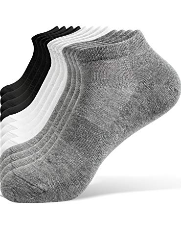 TRENDOUX Calcetines Hombre, 6 Pares de Calcetines Tobilleros Hombre - Calcetines Tobilleros Mujer Calcetines Cortos Pinkis de Algodón Respirable Antideslizantes Calcetines Deporte Running - L