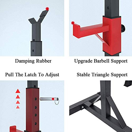 TRFBC Squat Rack Stand Levantamiento de Pesas Rack Soporte para Barra de Pesas Base Regulable, para Hacer Ejercicio Muscular para Gimnasio Casero en Casa