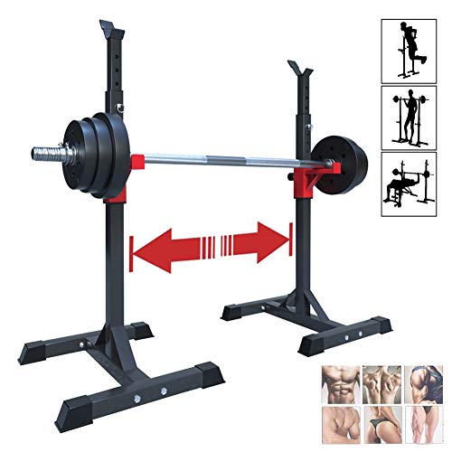 TRFBC Squat Rack Stand Levantamiento de Pesas Rack Soporte para Barra de Pesas Base Regulable, para Hacer Ejercicio Muscular para Gimnasio Casero en Casa