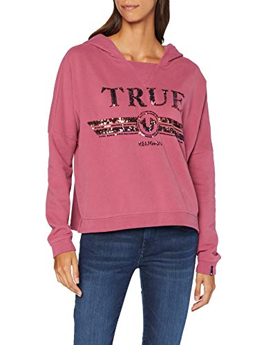 True Religion Hoody Trucci Capucha, Rojo (Malaga 1723), Medium para Mujer