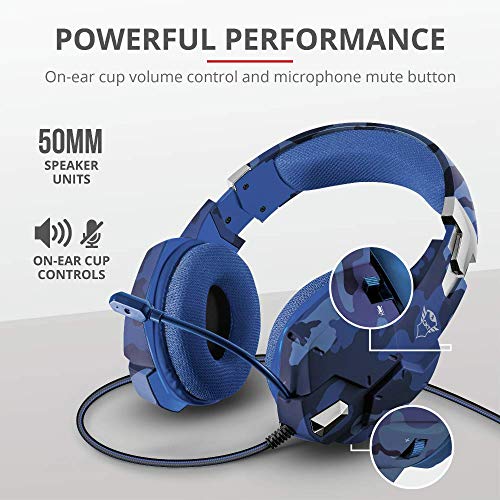 Trust Gaming GXT 322B Carus Auriculares Gaming con Microfono para PS4 - Azul