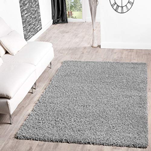 T&T Design Alfombra Shaggy De Pelo Largo para Salón A Precio Inmejorable, Größe:60x100 cm, Farbe:Grey