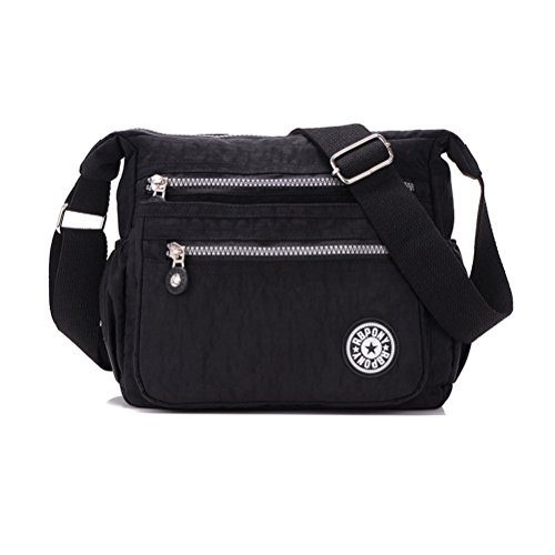 TTD Bandolera Multi Bolsillo Bolso Ocio Bolsa Viaje Mensajero Bolsas Impermeable-Negro