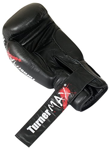 TunerMAX - Guantes de Boxeo de Piel de Vacuno para Artes Marciales Mixtas, Color Negro, 12 oz