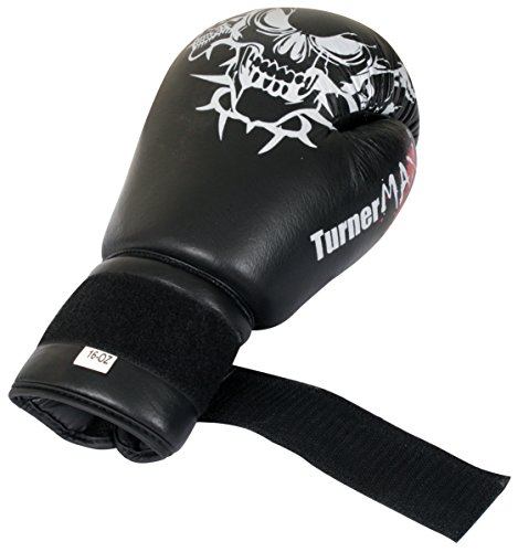 TunerMAX - Guantes de Boxeo de Piel de Vacuno para Artes Marciales Mixtas, Color Negro, 12 oz