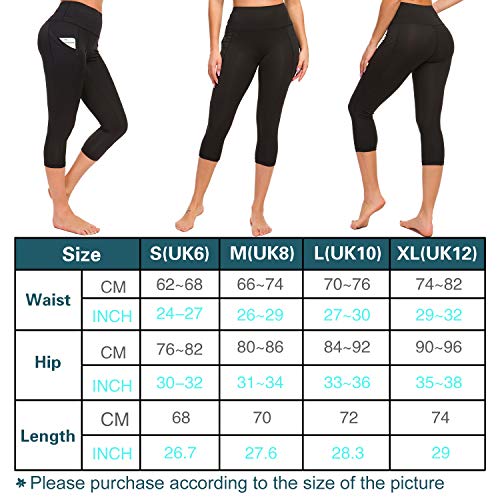 TUPARKA Pantalones de yoga para mujer con bolsillos, ropa de entrenamiento de cintura alta Medias de fitness de yoga Stretch Leggings de yoga Control de abdomen Pantalones deportivos de gimnasio