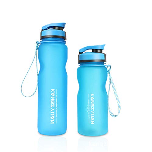 Tyarwqg 600 ml o 1000 ml taza de agua esmerilada de gran capacidad, taza espacial, botella de deporte para bicicleta, botella de agua portátil para el coche, la mayoría de los azul_1000 ml