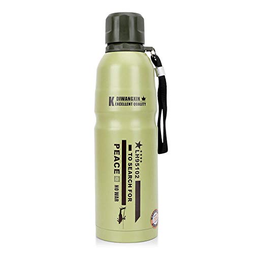 Tyarwqg - Termo de acero inoxidable para coche, botella de viaje, taza de deporte al aire libre, botella de agua portátil, color verde claro, tamaño 500 ml