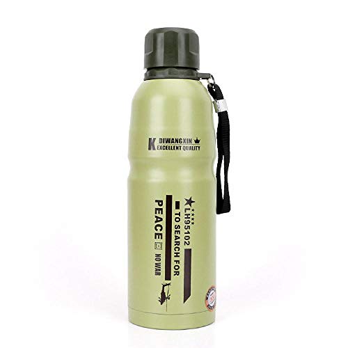 Tyarwqg - Termo de acero inoxidable para coche, botella de viaje, taza de deporte al aire libre, botella de agua portátil, color verde claro, tamaño 500 ml