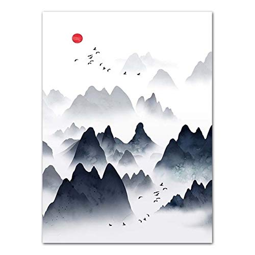 TYLPK Paisaje de montaña Pintura Lienzo Modular póster Arte Pared Imagen sin Marco B1 20x25cm Sin Marco