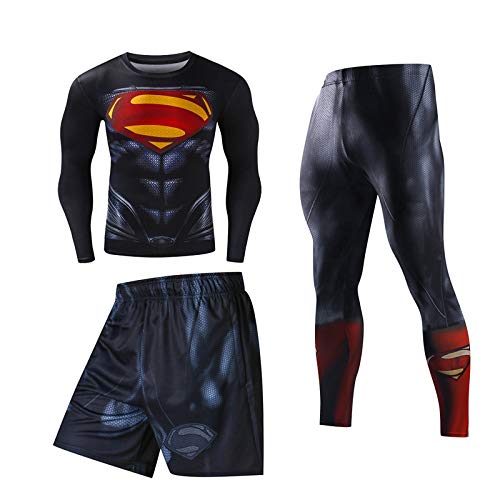 tzxdbh Ropa de Deporte Traje de otoño e Invierno para Hombres Corriendo Ropa de compresión de Gimnasio Secado rápido Largo-SLE