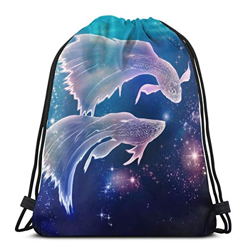 U Shape Zodiac Piscis Drawstring Bag Mochilas de Usos Múltiples Bolsas de Gimnasio Mochila Casual para Senderismo Viajes Deportivos