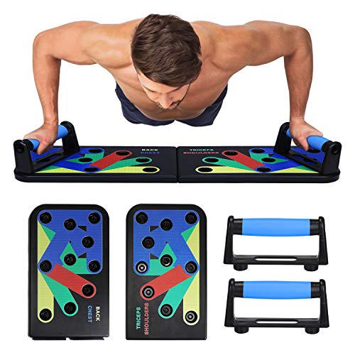 UBaymax Push Up Rack Board Plegable,Soporte Tabla de Flexiones para Entrenamiento,Plataforma di Físico Extraíble para Gimnasio Ejercicio,Stands para Muscular del Cuerpo,Equipo de Deporte Multifunción