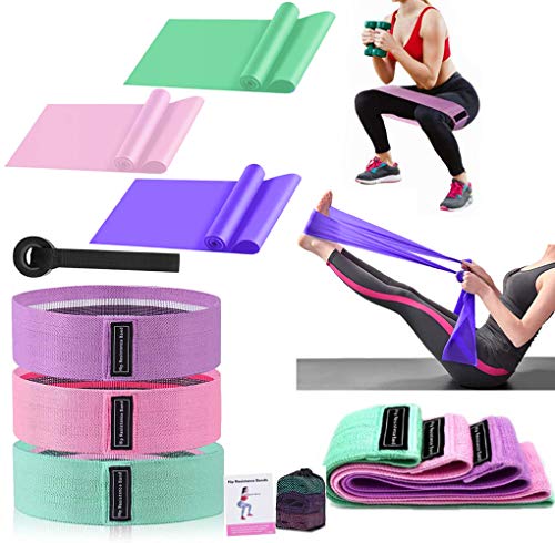 UCMDA Bandas de Resistencia y Bandas Elasticas Fitness - Bandas de Resistencia Con 3 Niveles de Resistencia y 3 Piezas Bandas Elasticas Fitness para Yoga , físico con diseños antideslizantes