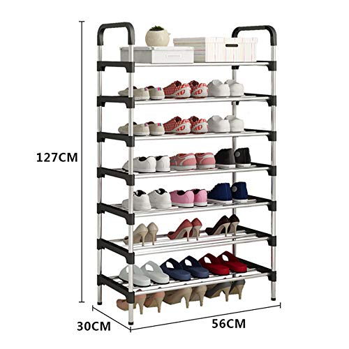 UDEAR Estante para Zapatos de 7 Niveles Organizador de Almacenamiento de Zapatos Estante para Zapatos Negro 56 * 30 * 127 CM