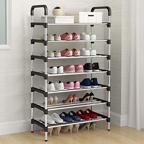 UDEAR Estante para Zapatos de 7 Niveles Organizador de Almacenamiento de Zapatos Estante para Zapatos Negro 56 * 30 * 127 CM