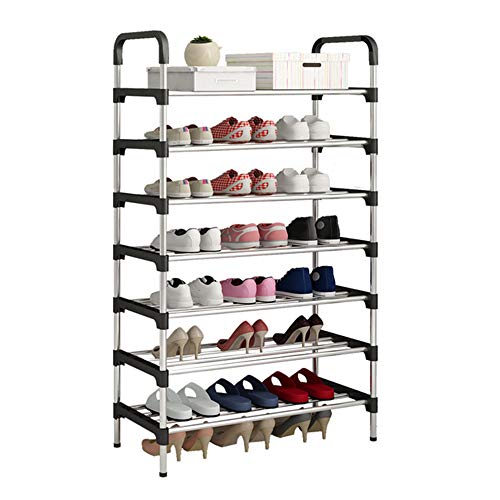 UDEAR Estante para Zapatos de 7 Niveles Organizador de Almacenamiento de Zapatos Estante para Zapatos Negro 56 * 30 * 127 CM