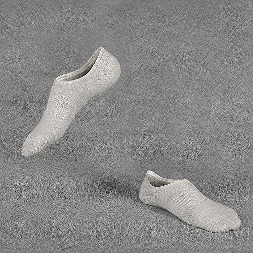 Ueither 5 Pares Calcetines Invisibles Mujer De Algodón Calcetines Cortos Elástco Con Silicona Antideslizante (36-43, Color 2)