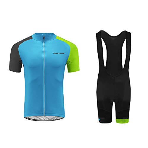 Uglyfrog Ropa Conjunto Traje Equipacion MTB Ciclismo Hombre Verano con 3D Acolchado De Gel, Maillot Ciclismo + Pantalon/Culote Bicicleta para MTB Ciclista Bici FAX19DT01