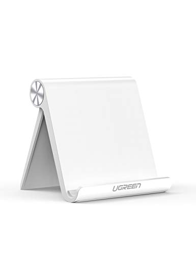 UGREEN Soporte Tablet, Multiángulo Soporte Ajustable para 4 a 13" Tablets y Moviles, como iPad Pro 2018, iPad Mini, Lenovo TAB4 10, Huawei Media Pad, Xiaomi A2, Mi 8 Lite, Samsung Galaxy Tab (Blanco)