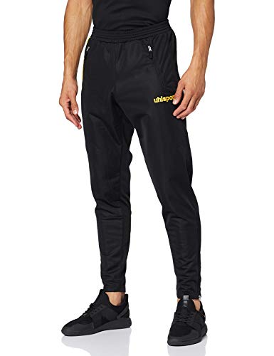 uhlsport Stream 3.0 Classic Hose Pantalón De Chandal, Hombre, Negro (Negro/Amarillo maiz), XS