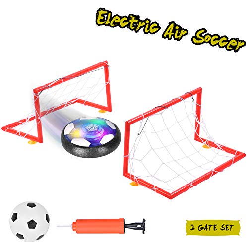 Ulikey Air Power Soccer, Juego de Balón de Fútbol para Niños, , Hover Ball Goal Set Juguetes al Aire Libre con 2 Puertas Luces LED y Música Hover Fútbol para Niños Niñas