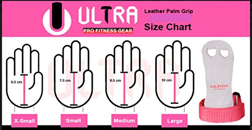 ULTRA FITNESS Children's Hand Pads for Children, Gymnastics, a Pair of Leather Gloves for Chin-ups, Crossfit, Boxing, Gym, Strength Training, Color Pink, Medium