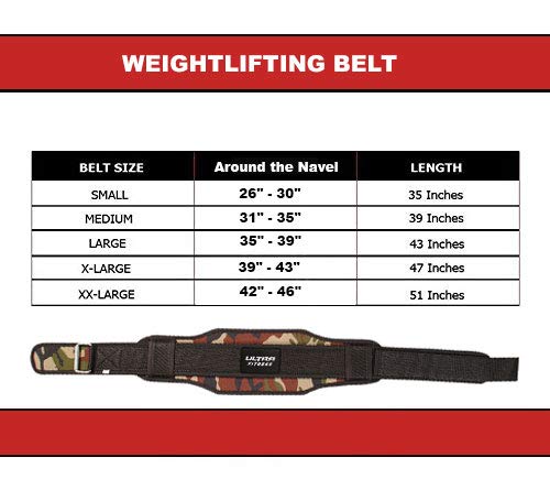 ULTRA FITNESS Weightlifting Training Belt Neoprene Back Pain Wood Fitness Deadlift Squats, Weight Training Belt, Camouflage, Large