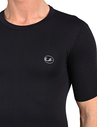 Ultrasport Basic Noam Camiseta de compresión sin Costuras, Hombre, Negro, L/XL