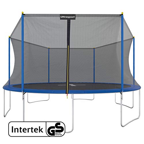 Ultrasport Cama elástica de jardín Uni-Jump Trampolín Infantil, certificación Intertek GS, con Superficie de Salto, Red de Seguridad, Unisex Niños, Azul, 183 cm