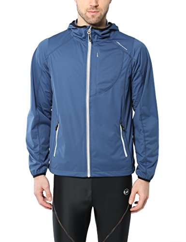 Ultrasport Chaqueta multifuncional de hombre Endy con Ultraflow 3.000, ligera y transpirable; por este motivo, ideal como chaqueta de correr, de entrenamiento o de ciclismo, impermeable y resistente al viento, Azul, 2XL