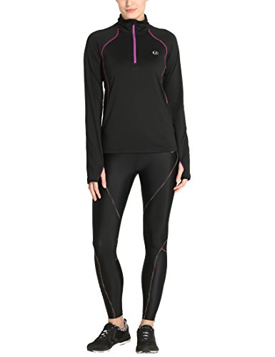 Ultrasport Midlayer Salia Camiseta de Manga Larga, Mujer, Negro, M