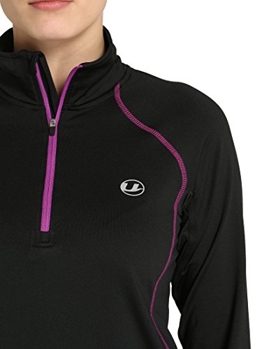 Ultrasport Midlayer Salia Camiseta de Manga Larga, Mujer, Negro, M