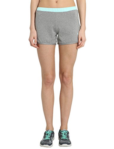 Ultrasport - Pantalones Cortos de Fitness para Mujer, Gris/Agua, Talla M