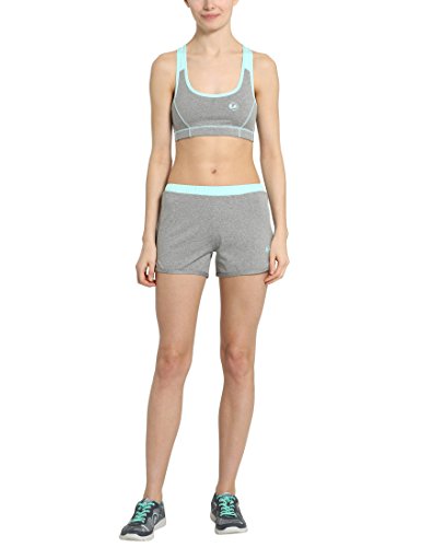 Ultrasport - Pantalones Cortos de Fitness para Mujer, Gris/Agua, Talla M