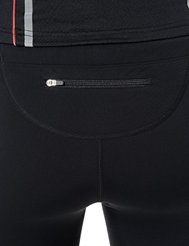Ultrasport Pantalones largos de correr para mujer, con efecto de compresión y función de secado rápido, Negro/Rosa, S