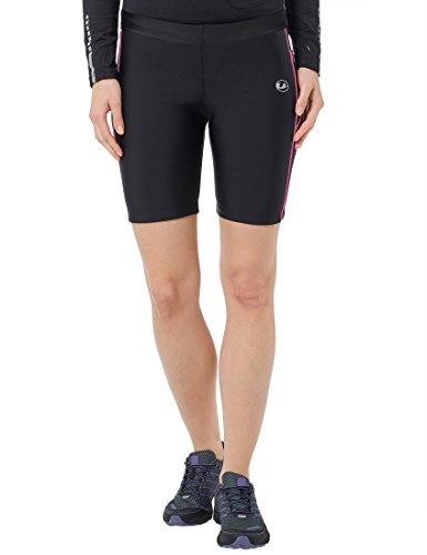 Ultrasport Quick Dry Pantalones Cortos de Correr, Mujer, Negro/Rosa Neón, L