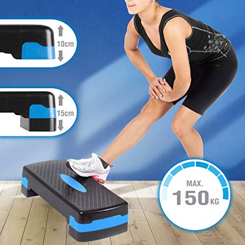 Ultrasport Step, Stepper óptimo para el aeróbic y el fitness, regulable en alturas diferentes, con superficie antideslizante,diferentes colores y tamaños,peso óptimo del usuario 150kg