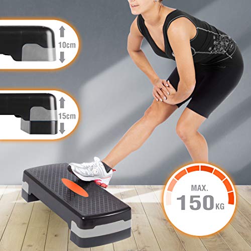 Ultrasport Step, Stepper óptimo para el aeróbic y el fitness,regulable en alturas diferentes,con superficie antideslizante,diferentes colores y tamaños,peso óptimo del usuario 150kg