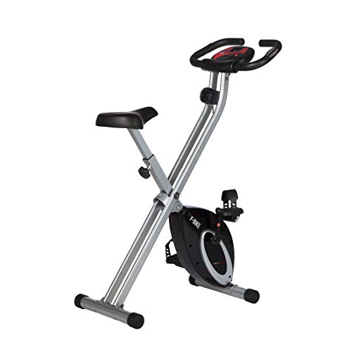 Ultrasport Unisex F-Bike Advanced, pantalla LCD, entrenador casero plegable, niveles de resistencia ajustables, con sensores de pulso de mano, entrenador de bicicleta plegable, para atletas y mayores