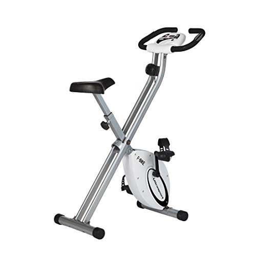 Ultrasport Unisex F-Bike Advanced, pantalla LCD, entrenador casero plegable, niveles de resistencia ajustables, con sensores de pulso de mano, entrenador de bicicleta plegable, para atletas y mayores