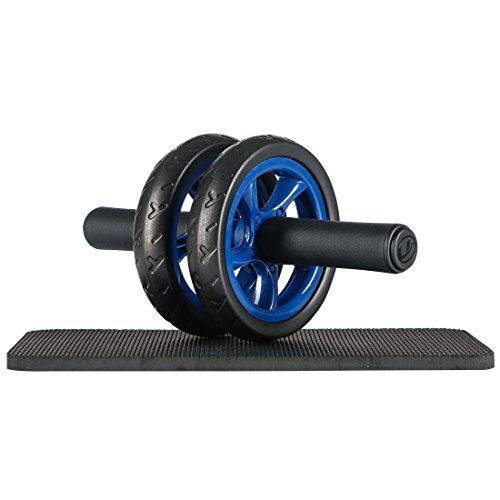 Ultrasport Wheel, Roller, AB Abdominal Aparato de Entrenamiento y Ayuda para Bajar de Peso, con Rueda Doble y Superficie de Apoyo para Las Rodillas, Unisex Adulto, Azul, OS